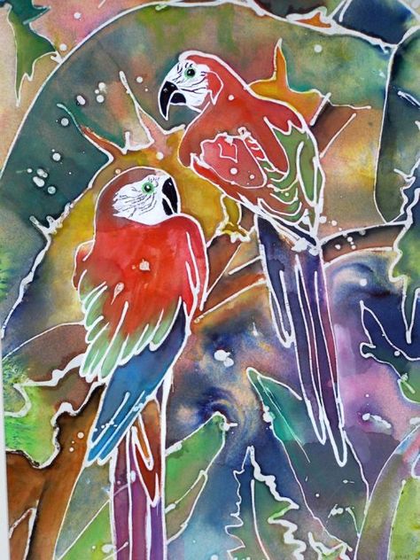 Batik Painting Design, Batik Diy, Batik Malaysia, Silk Painting Techniques, Batik Painting, Acrylic Art Projects, Boho Art Drawings, Batik Art, Watercolour Inspiration