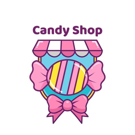 Candy Shop Logo Design Ideas, Candy Logo Design Ideas, Candy Shop Logo, Candy Business, Candy Logo, Old Fashioned Candy, Homemade Candy, Bar Logo, Shop Logo Design