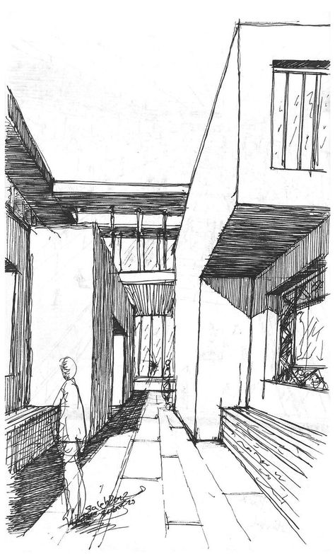 Quick Perspective Sketch, Quick Sketches Architecture, Architectural Ink Drawings, Quick Architecture Sketches, Quick Sketch Ideas Sketchbooks, Architecture Ink Drawing, Background Sketch Simple, Arcitechture Simple Drawing, Archeticture Sketch