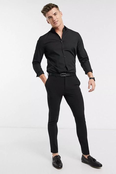 This shirt is very nice looking and comfortable. This shirt is suitable for various occasions that need you to look best be it at business meetings, for a regular work day, daily casual. #balck #shirt Jeans And Dress Shirt, Polo Long Sleeve Outfit Men, Black Shirt Combination, Long Sleeves Outfit Men, Black Shirt Dress Outfit, Dress Shirt Outfit, Black Shirt Outfit Men, Black Shirt Outfits, Black Outfit Men