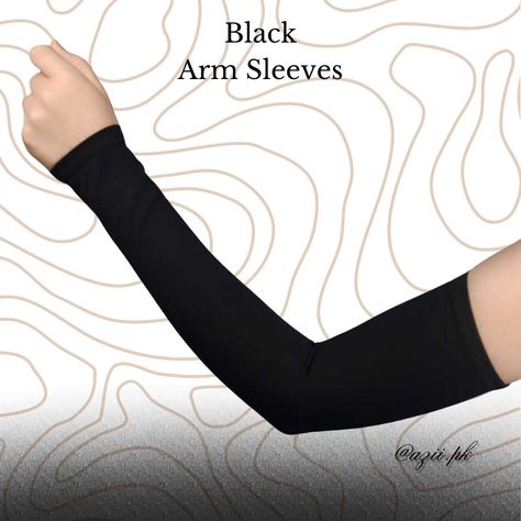 Arm Sleeves Our Arm Sleeves are long-lasting and comfortable. They are very stretchable, comfortable and easy to carry. Perfectly designed for hijabis.🧕🏻 And sun protection sleeves. Drop a message! .. .. .. #aziipk #hijab #hijabaccessories #armsleeves #muslimfashion #trend #trending #hijabi #hijabinspiration Long Sleeve Finger Hole, Finger Loop Sleeves, Black Abaya Sleeve Designs, Black Arm Sleeve, Hand Sleeves, Black Elbow Length Gloves, Fitted Long Sleeve Black Abaya, Black Sleeves, Arm Sleeves