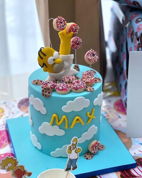 The Simpsons Cake, Homer Simpson Cake, Simpsons Birthday, Simpsons Cake, Simpsons Party, 18th Cake, Family Cake, The Simpson, Homer Simpson