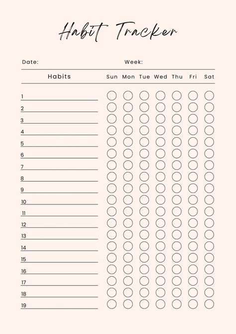 Templates Free Printable Habit Tracker, Habit Tracker Ideas, Printable Habit Tracker, Habit Tracker Bullet Journal, Habit Tracker Printable, Tracker Free, Tracker Ideas, Habit Trackers, Goal Tracker