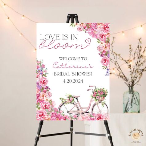 This PRINTABLE and EDITABLE bridal shower welcome sign will fit perfectly for your "Love is in Bloom" Bridal Shower! Head over to @FullahPrints on Etsy to see more! 🌸 Love Is In Bloom, Love In Bloom, Bridal Shower Sign, Bridal Shower Welcome Sign, Shower Welcome Sign, Shower Sign, Floral Bridal Shower, Floral Bridal, In Bloom