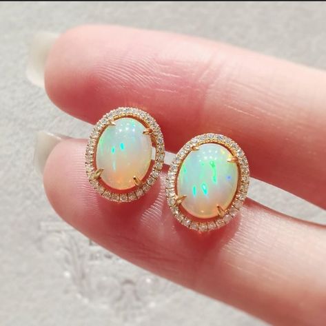 Opal Stud Earrings, Halo Earrings, Opal Earrings Stud, Halo Earrings Studs, Etsy Bridesmaid Gifts, Opal Studs, Vermeil Jewelry, Opal Earrings, Stud Earrings Set