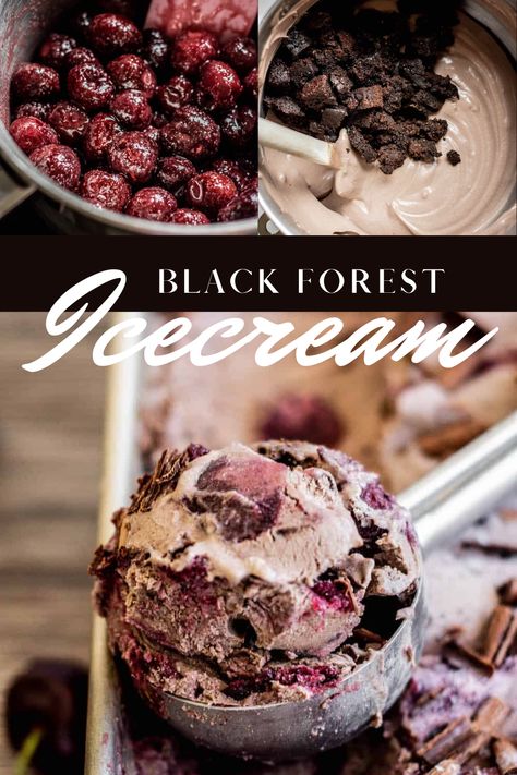 Cherry Cake Filling, Black Forest Ice Cream, Chocolate Cherry Ice Cream, Cherry Compote, Low Carb Ice Cream, Ice Cream Maker Recipes, Ice Cream Gelato, Homemade Ice Cream Recipes, Ice Cream Popsicles