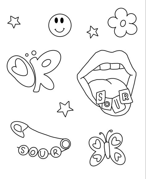 #sour #oliviarodrigo #olivia #coloring #aesthetic Olivia Rodrigo Drawings Simple, Bubble Coloring, Modele Zentangle, Coloring Aesthetic, Tumblr Coloring Pages, Artsy Ideas, Easy Doodle Art, Book Art Diy, Cool Coloring Pages