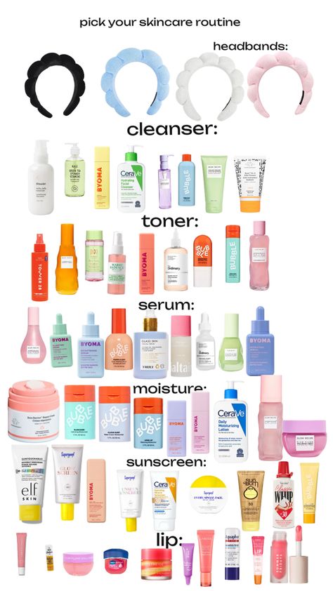 Skin Care Items Aesthetic, Pick Your Skincare, Ultra Beauty Products, Cheap Skin Care Routine, Skin Care Routine Tips, Preppy Skincare, Skin Care Routine Order, Sephora Skin Care, Simple Skincare Routine