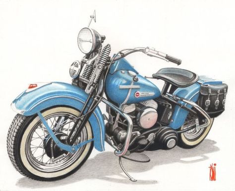 Motorcycle Art Drawing, Motocykle Harley Davidson, Vintage Motorcycle Art, Мотоциклы Harley Davidson, Harley Davidson Artwork, Motorcycle Artwork, Motorcycle Drawing, Harley Davidson Vintage, Harley Davidson Art