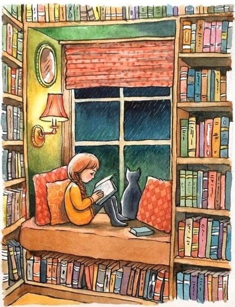 Rain Art, Poetry Inspiration, Animal Books, Book Nooks, Cute Images, I Love Books, Society6 Art, Artsy Fartsy, The Sound