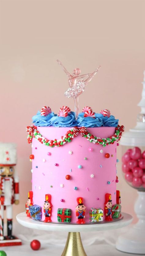 nutcracker christmas cake, pink christmas cake ideas, christmas cakes 2021, festive cake ideas, festive cakes, holiday cakes, christmas cake images, christmas cake pictures Pink Mermaid Cake, Christmas Cakes Images, Nutcracker Cake, Pink Nutcracker Christmas, Nutcracker Pink, Christmas Birthday Cake, Christmas Whimsical, Eid Cake, Harry Potter Birthday Cake