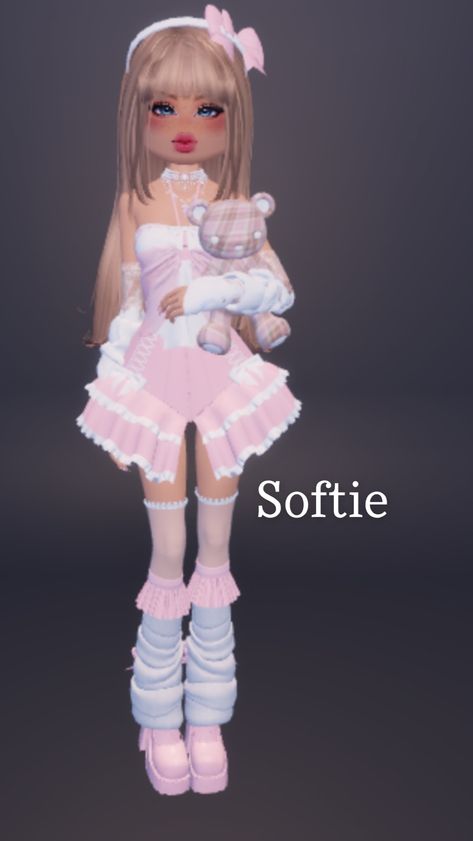 Dress To Impress Wallpaper, Single Colour Dress To Impress, Doll Dress To Impress, Softie Dress To Impress, Doll Softie, Roblox Dress, Dti Ideas, Dress To Impress Outfits, Photoshoot Dress