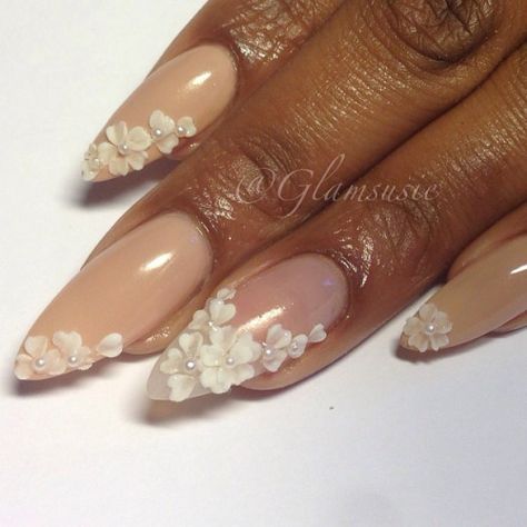 Wedding Day Nails, Bridal Nails Designs, Acrylic Nails Nude, Nude Nail Designs, Blush Nails, Bride Nails, Nail Art Galleries, Bridal Nails, Nail Games