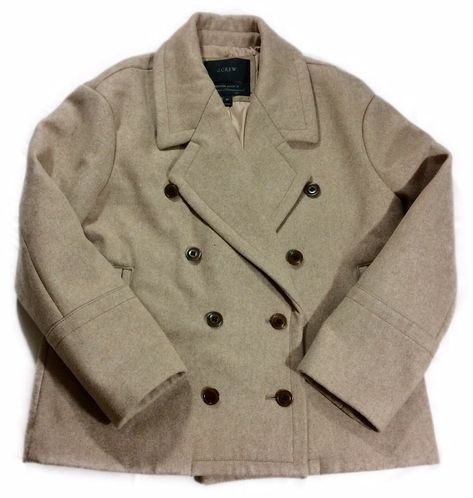 J. Crew Double Breasted Melton Wool Coat  Size: 6 Petite 6P Condition is Pre-owned. No holes, stains or tear. Nice condition.  Color: Beige (Oatmeal)Care: Dry Clean Approximate Measurements Taken Laying Flat:Shoulder to Shoulder: 20"Armpit to Armpit: 21"Sleeve Length: 21"Back of Coat from bottom of Collar to Hem: 25"Shoulder to Hem: 22.5" Please see photos. Thank you for looking! "International Buyers: Buyer is responsible for any taxes, duties and customs fees if incurred." Peacoat Womens, Beige Wool Coat, Peacoats, Button Outfit, Wool Peacoat, Coat Outfits, Cute Everyday Outfits, Dream Clothes, Wool Coat