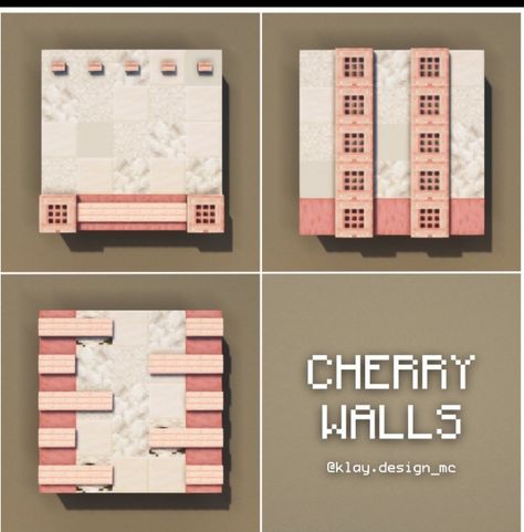 Cherry Wood Staircase Minecraft, Minecraft Map Wall Design, Cherry Walls Minecraft, Minecraft Cherry Blossom Block Palette, Cherry Blossom Wall Design Minecraft, Cherry Wood Pallet Minecraft, Cherry Blossom Floor Minecraft, Cherry Blossom Walls Minecraft, Cherry Biome House