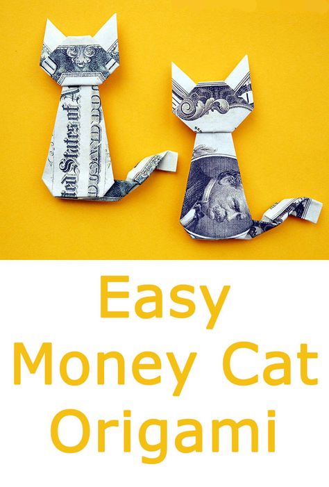 EASY Money CAT | Origami Dollar Gift Idea | Animal Tutorial DIY Today I show you how to make a money orugami cat! We need one dollar bill. Only folding, no glue and tape. It's an amazing origami animal! I wish you a pleasant viewing! Cat Dollar Bill, Halloween Money Origami, Simple Money Origami, Elephant Origami Easy, Halloween Money Gift Ideas, Cool Ways To Fold Money, Dollar Bill Gift Ideas, Dollar Origami Easy Step By Step, Money Origami Easy Step By Step