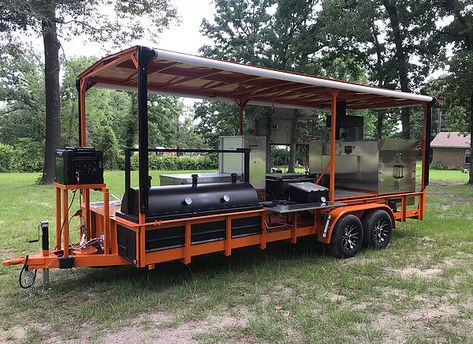 The best custom BBQ trailers and smokers built in Texas Fire Pit Area Backyard, Trailer Smokers, Trailer Grill, Backyard Patio Makeover, Tailgate Trailer, Burger Truck, Pull Behind Trailer, Bbq Trailer, Backyard Bbq Pit