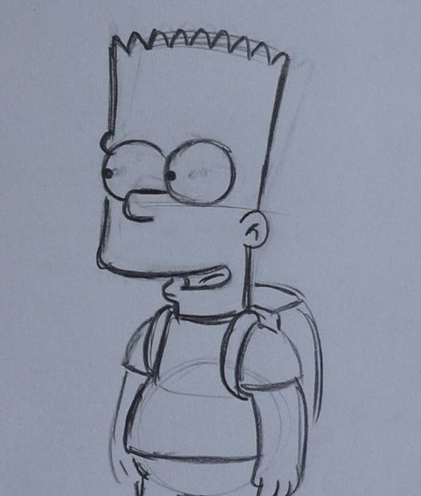 Drawing Ideas Simpsons, Old Cartoon Drawings, Bart Simpson Art Drawings, Simple Disney Drawings, The Simpsons Drawings Easy, Bart Simpson Sketch, Simpsons Drawing Sketch, The Simpsons Drawings, Simpsons Sketch