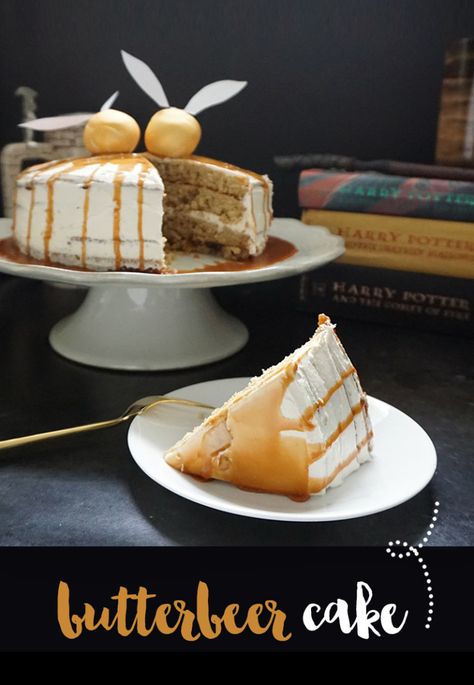 Butterbeer cake from @bijouxandbits #harrypotter #butterbeer Butterbeer Cake Recipe, Butterbeer Cake, Butterscotch Sauce Recipes, Gateau Harry Potter, Cakes Pastries, Harry Potter Food, Festa Harry Potter, Torte Cupcake, Brownie Desserts