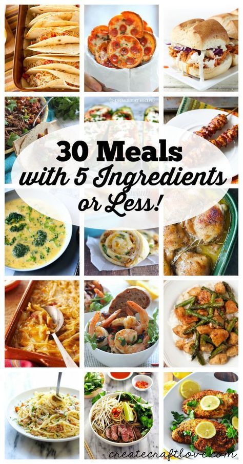 Here are 30 Meals with 5 Ingredients or Less to make menu planning a little easier for everyone! 5 Ingredients Or Less, 5 Ingredient Dinners, Menu Planners, Frugal Meals, Lunch Menu, Tikka Masala, Budget Friendly Recipes, Menu Planning, Cheap Meals