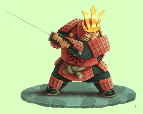 Samurai Cartoon, Character Concept Design, Samurai Games, Zombie Cat, Fantasy Figures, Cat Character, Game Character Design, Japanese Dolls, Armor Concept