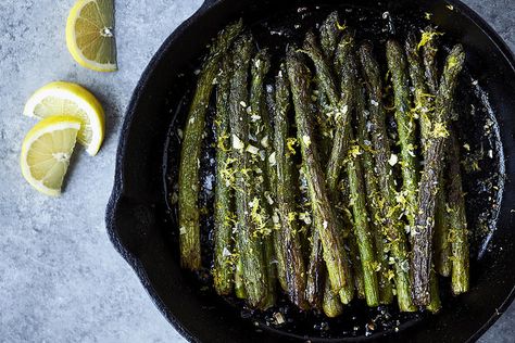 Cast Iron Charred Lemon Garlic Asparagus Lemon Garlic Asparagus, Charred Lemon, Garlic Asparagus, Cast Iron Skillet Cooking, Oven Roasted Asparagus, Iron Skillet Recipes, Cast Iron Skillet Recipes, Cast Iron Recipes, Pancake Mix