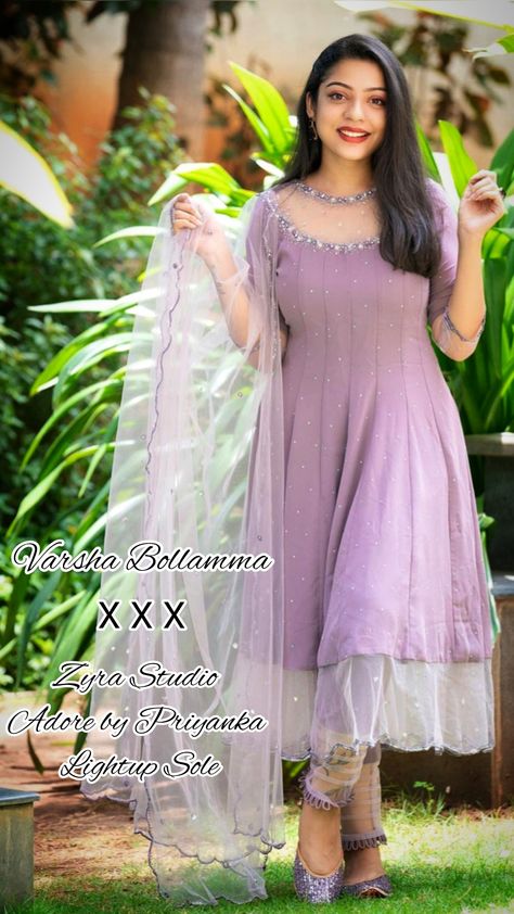 Varsha Bollamma | Varsha Bollamma in Salwar | Bollywood Fashion | Pakistani Fashion | Indian Fashion Stylish Anarkali Suits, Transparent Neck Designs, Dress Hand Designs Pattern, Hands Designs For Kurtis, Kurtis Designs Latest, Anarkali Suits Designer Latest, Latest Kurta Designs Women, Kurtis Neck Designs, Latest Dress Patterns