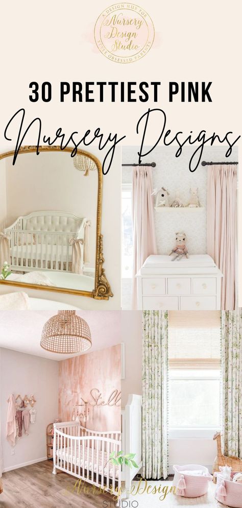 30 pink nursery designs Pink Nursery Paint Colors, Pink Nursery Paint, Pink Nursery Wallpaper, Pink And Green Nursery, Pink Gold Nursery, Sophisticated Nursery, Nursery Paint Colors