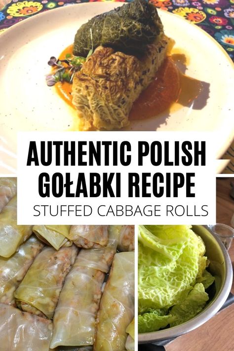 Looking for authentic Polish golumpki recipe? Check out this traditional recipe for Polish stuffed cabbage rolls that you can easily make at home! Polish Golumpki, Polish Golumpki Recipe, Golumpki Recipe, Easy Polish Recipes, Polish Stuffed Cabbage Rolls, Polish Food Traditional, Polish Stuffed Cabbage, Stuffed Cabbage Rolls Recipe, Recipe Cabbage