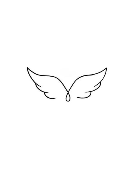 One Line Angel Wings, Tiny Angel Wing Tattoo, Fine Line Angel Wings Tattoo, Simple Angel Tattoos, Angle Wing Tattoos, Small Wings Tattoo, Papa Tattoo, Small Angel Wing Tattoo, Single Line Tattoo