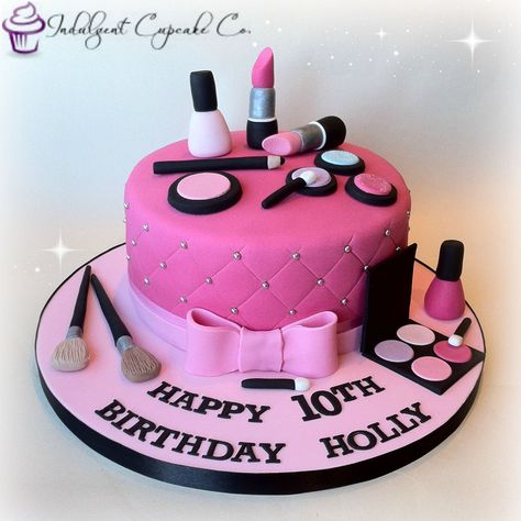 Cute make-up cake...... Make Up Cakes Birthdays Girly, Makeup Birthday Cake, Make Up Torte, Spa Birthday Cake, Makeup Birthday Cakes, Spa Cake, Makeup Birthday, Makeup Cake, Cake Designs For Kids