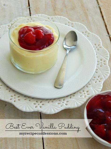 Best Ever Vanilla Pudding is a easy recipe that beats the box mix! It is smooth and creamy and so amazing! I could eat it all myself it is so yummy! Home Made Vanilla, Home Made Pudding, Desserts Pudding, Crowd Desserts, Pudding Vanilla, Homemade Vanilla Pudding, Custard Tarts, Trifle Pudding, Butterscotch Pudding