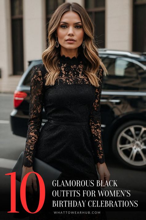 Want a chic birthday look? Check out these top 10 black outfits for women, offering glam, dressy options and street-style looks. Ideal for making a memorable entrance on your big day! #BlackOutfitInspo #BirthdayFashion Black Dress With Gold Accessories, Gold Accessories Outfit, Accessorize Black Dress, Dress With Gold Accessories, Black Outfits For Women, Black Sequin Gown, Sleek Jumpsuit, Birthday Look, Accessories Outfit