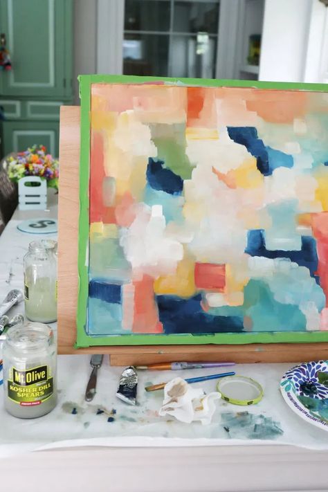 diy abstract art – our best tips {and a freebie!} Diy Abstract Art, Simple Abstract Art, Painting 2023, Abstract Artwork Painting, Easy Abstract Art, Abstract Art Projects, Abstract Painting Diy, Large Canvas Painting, Large Abstract Wall Art