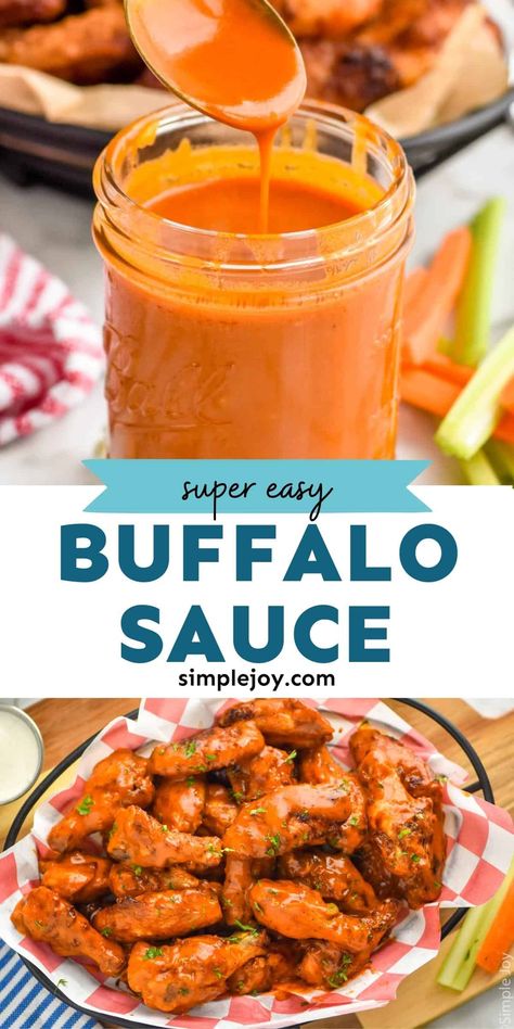 Buffalo Sauce Recipe Easy, Hot Wing Sauce Recipe, Wings Spicy, Chicken Wing Sauce Recipes, Buffalo Sauce Recipe, Chicken Buffalo, Hot Wing Recipe, Hot Wing Sauces, Wing Sauce Recipes