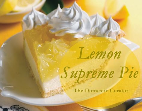 Bakers Square Lemon Supreme Pie, Lemon Supreme Pie Recipe, Lemon Supreme Pie, Lemon Cream Cheese Pie, Lemon Pies, Lemon Desserts Easy, Fresh Apple Cake, Coconut Dessert, Hummingbird Cake