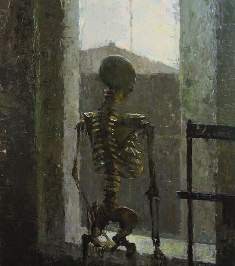 Mia Bergeron painting "the empty room" متحف فني, Skeleton Art, A Skeleton, Empty Room, Arte Sketchbook, Wow Art, Classical Art, Ethereal Art, 판타지 아트