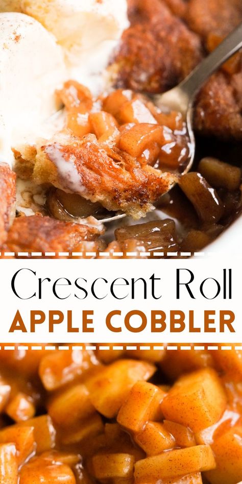 Apple Crescent Roll Dessert, Fresh Apple Recipes, Crescent Roll Apple, Apple Crescent Rolls, Apple Cobbler Easy, Crescent Roll Recipes Dessert, Crescent Roll Dessert, Easy Crescent Rolls, Recipe Using Apples