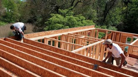 It's critical to get the first-floor platform square and level, and we'll walk you through the whole process from layout through the installation of mudsills, support beams, floor joists, and sheathing. - Fine Homebuilding #framing #framingguide #framingproject #frameahouse #framinghouses #framingprojectguide #finehomebuilding #homebuilding #home #homes #house #houses #build #diyhouses #diyhouse #diyhome #diyframing #diyframingahouse #mudsills #supportbeams #floorjoists #sheathing Bohemian Patio, Fine Homebuilding, Framing Construction, Shelter Design, Support Beams, Hot Tub Backyard, Home Building Tips, Wood Frame Construction, House Extension Design