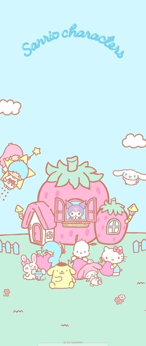 Saniro Phone Wallpaper, Wallpaper Backgrounds Sanrio, Sanrio Lockscreen, Hello Kitty Wallpapers, Mushroom Wallpaper, My Melody Wallpaper, Cute Summer Wallpapers, Iphone Wallpaper Hipster, Birthday Wallpaper