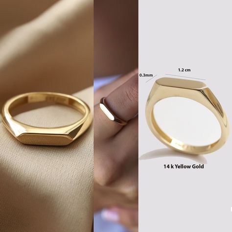 Ⓜ14k Gold Empty İnside Signet Ring Fine Jewelry Gift For Women Wedding Chic Dainty Modern Oval Ring Design Elegant Yellow Gold ⓂThis dainty women signet ring model designed for person who loves simplicity. Purpose of gold rings with dozens of models reflect your style in daily use. You can reveal the creative originality that appeals to your soul ...#Exploring #The #of #the #Jewelry #Beauty #Elegance #and #Minimalist #Gemstone #Embracing #Organizers #Jewelry #Simplicity #the #StatementJewelry Gold Rings Simple For Men, Man Ring Design Gold Simple, Plain Rings Gold For Women, Men Rings Gold Simple, Unique Gold Rings For Women, Plain Gold Rings For Men, Women Rings Gold Design, Gold Rings For Men Unique, Mens Ring Designs Gold