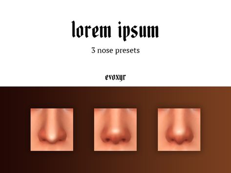 lorem ipsum ; nose presets | evoxyr on Patreon Aquiline Nose, Cc Clothing, Female Sims, Cc Shopping, Sims 4 Cc Eyes, The Sims 4 Skin, 4 Poses, Pelo Sims, Sims 4 Cc Makeup