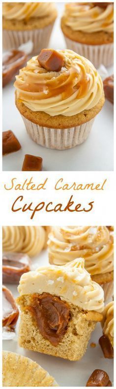 If you love salted caramel, this cupcake recipe is for you! Salted Caramels, Salted Caramel Cupcakes, Caramel Cupcakes, Covered Strawberry, Strawberry Cupcakes, Yummy Cupcakes, Dessert Cupcakes, Food Cakes, Cupcake Recipes