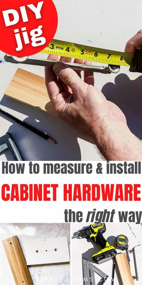 Are you installing new drawer pulls or cabinet handles? Then you need to know how to measure center to center so you don't drill holes in the wrong place! Diy Cabinet Handles, Installing Kitchen Cabinets, Kitchen Drawer Handles, Dresser Hardware, Diy Cabinet Doors, Cabinet Drawer Handles, Kitchen Cabinet Drawers, Dresser Drawer Pulls, Cabinet Drawer Hardware