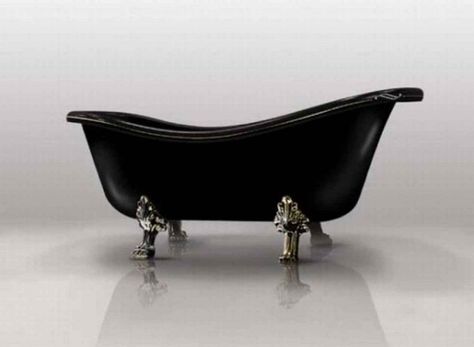 Black Claw Foot Tub, Black Clawfoot Tub, Gothic Bathroom, Black Bathtub, Black Tub, Freestanding Bathtubs, Luxury Bathtub, Gothic Furniture, Bathtub Design