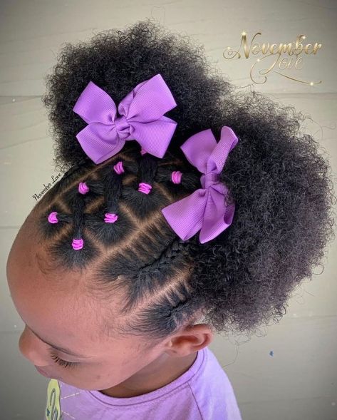 #kidshairstyles #kidsbraids on Instagram: “FEATURED @novemberlov3 ⠀ FOLLOW @kissegirl💋Beauty Brand💋Hair, Skin, & Nails⠀ .⠀ .⠀ .⠀ ⠀ #browngirlshair #cutekidsbraids #braidsfordays…” Black Baby Girl Hairstyles, Black Baby Girl, Cute Toddler Hairstyles, Lil Girl Hairstyles, Kids Curly Hairstyles, Hairstyles Kids, Toddler Hairstyles Girl, Natural Hairstyles For Kids, Girls Natural Hairstyles