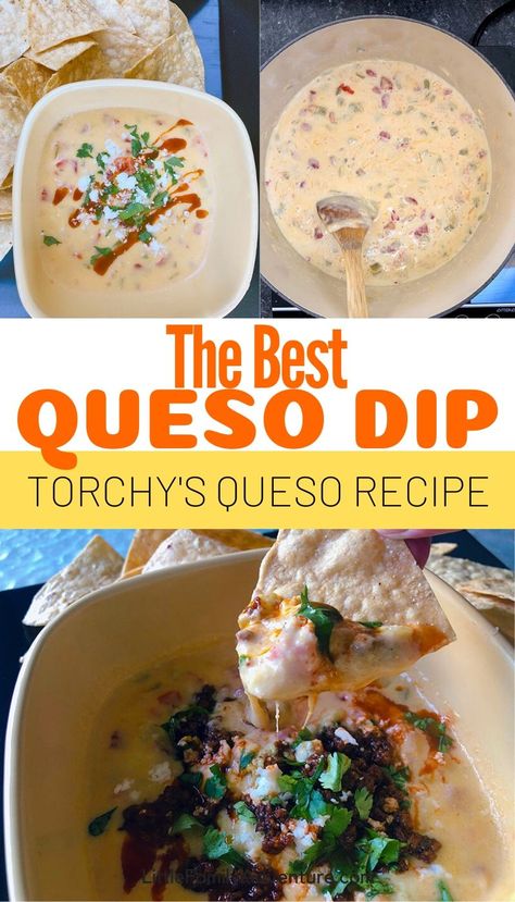 Torchys Queso Recipe, Best Queso Dip, Best Queso Recipe, The Best Queso, Best Queso, Easy Queso, Queso Dip Recipe, Rotel Dip, Cheese Dips