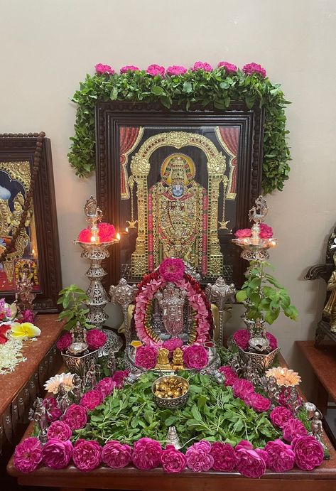 Ayudha Pooja, Puja Decor, Pooja Decor, God Pics, Hindu Rituals, Lord Balaji, Diwali Decor, Pooja Room Door Design, Vedic Mantras