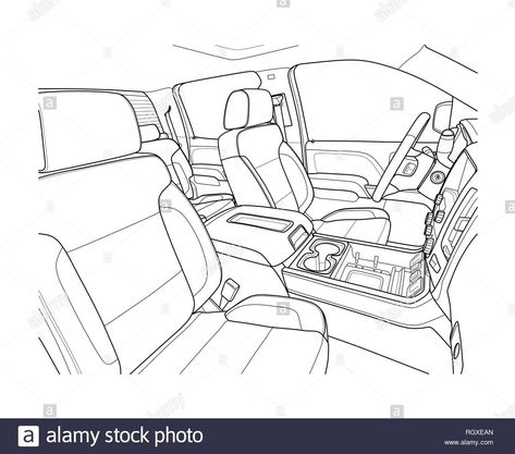 Inside Car Perspective Drawing, Inside Of A Car Drawing, Inside Of Car Drawing, Inside Car Drawing, Driving Reference, Abroad Fashion, Perspective Ideas, Car Drawing Easy, Perspective Sketch