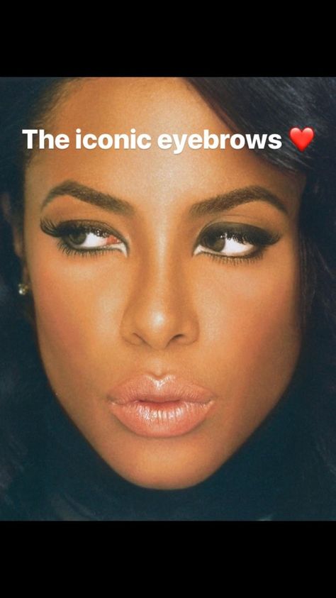 Aaliyah Eyebrows, Aaliyah Haughton, Eyebrows On Fleek, Black Nail Polish, Jhene Aiko, Cute Makeup Looks, Favorite Authors, Aaliyah, Her Music